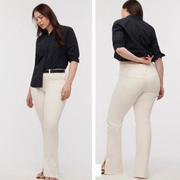 Madewell Sz 32 Kick Out Full-Length Jeans in Vintage Canvas Raw Hem Flared Y2K - Picture 1 of 16